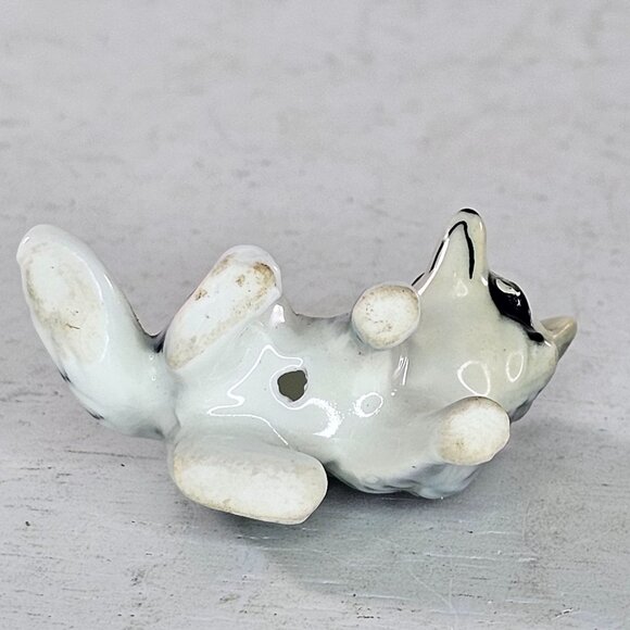 Vintage Bone China Raccoon Figurine Gray Miniature - Picture 6 of 8